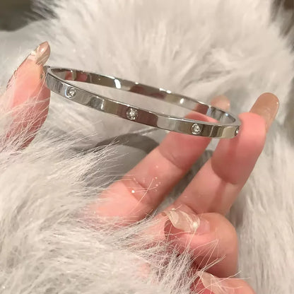 Silver Color Stainless Steel Bangle Bracelet for Women Girls Waterproof Fashion Jewelry Perfect Mother's Day Gift
