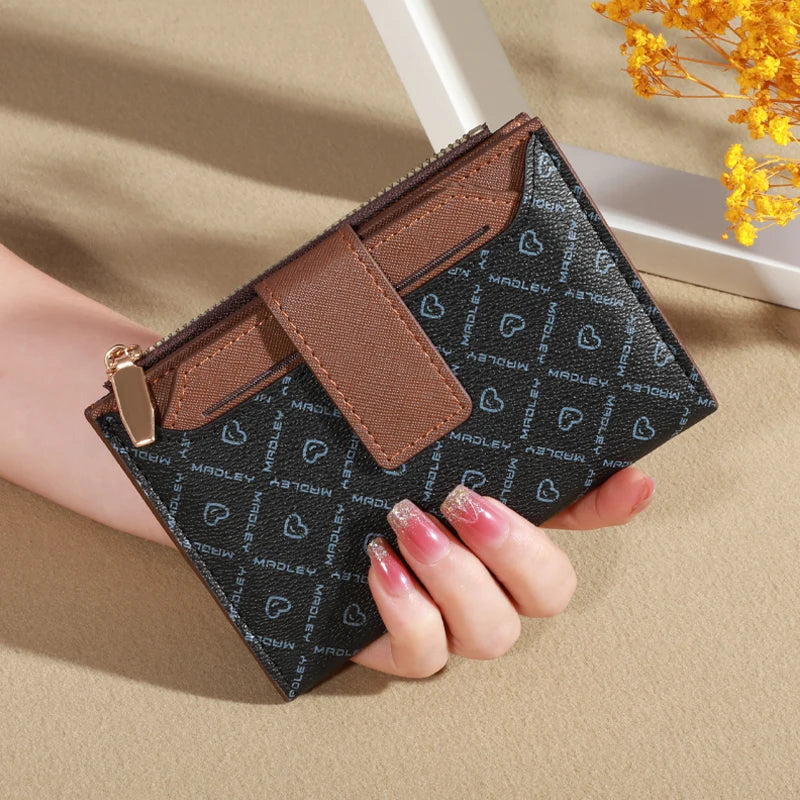 Vintage Solid Color Short Wallet, Portable Bifold Coin Purse, Women's Credit Card Holder