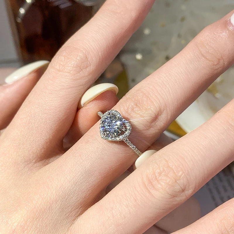 Moissanite Solitaire Ring - 925 Sterling Silver, 0.5ct to 2ct, D Color VVS1, GRA & CMA Certified