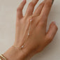 Waterdrop Crystal Hand Chain & Finger Ring Bracelet for Women — Gold & Silver