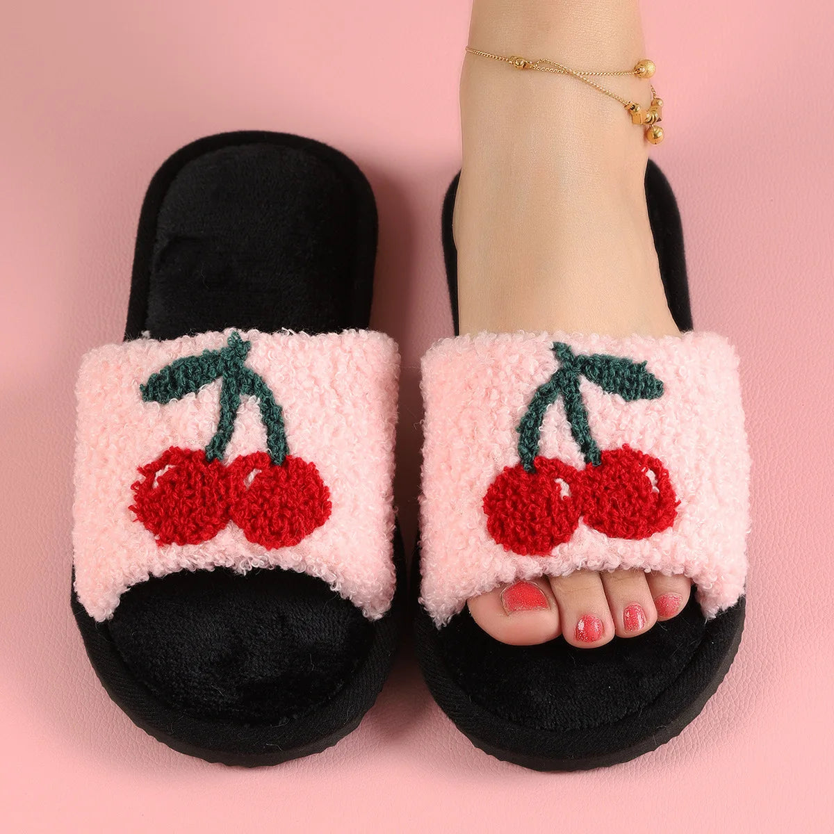 Women's Plush Furry Slippers - Soft Cozy Indoor Outdoor House Shoes