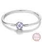 Sterling Silver Butterfly Zircon Bracelet - Colorful Crystal Wedding Jewelry
