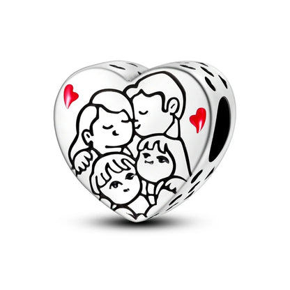 925 Sterling Silver Tree of Life, Peach Heart & Sweet Love Charm Bead | Fits Bracelets & Necklaces