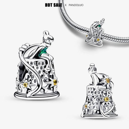 925 sterling silver charm Stitch Charm bead,Original Women Bracelet ,Necklace Pendant Jewelry Holiday gift