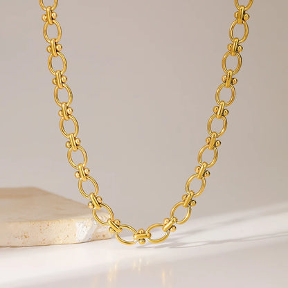 EILIECK 316L Stainless Steel Metal Chain Necklace For Women Fashion 18K Gold Plated Neck Chain Waterproof Jewelry Lady Gift