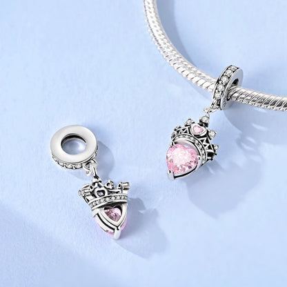 925 Sterling Silver Charm Beads | Butterfly, Crown, Heart & Perfume Bottle Zircon Charms for Women