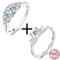 Moissanite Engagement Ring - 925 Sterling Silver, 0.8ct & 1ct, GDTC Certified