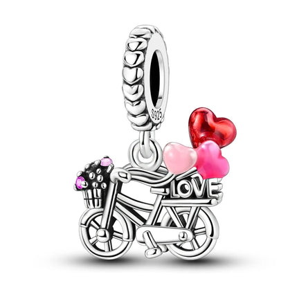 925 Sterling Silver Tree of Life, Peach Heart & Sweet Love Charm Bead | Fits Bracelets & Necklaces