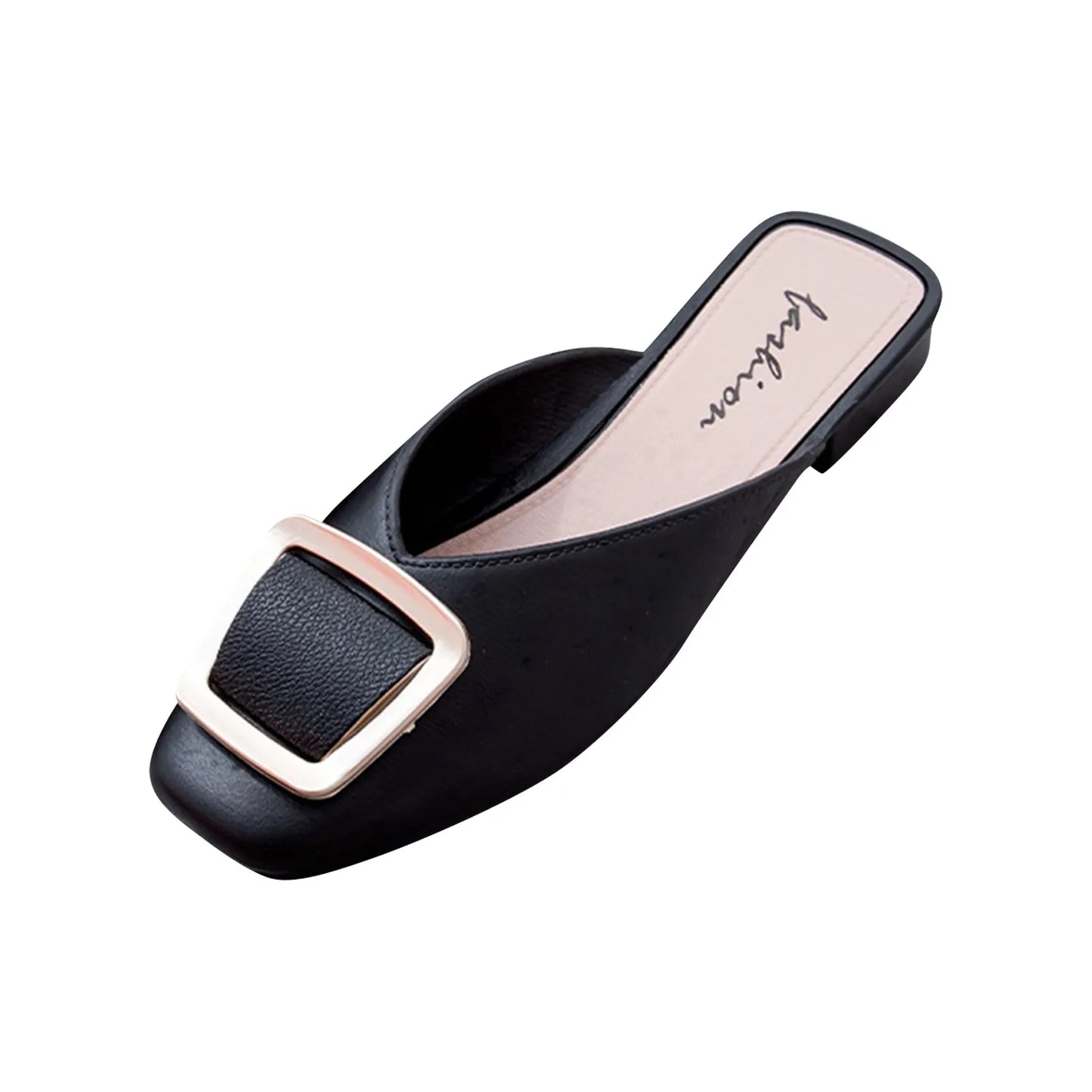 2025 Flat Retro Women Sandals Fashion Spring And Summer Solid Color Round Toe Shoes Non Slip Casual Simple Metal Women Shoes