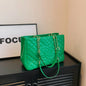 Designer Quilted Tote Bag - Fashion Letter Print Large Bag with Chain Strap