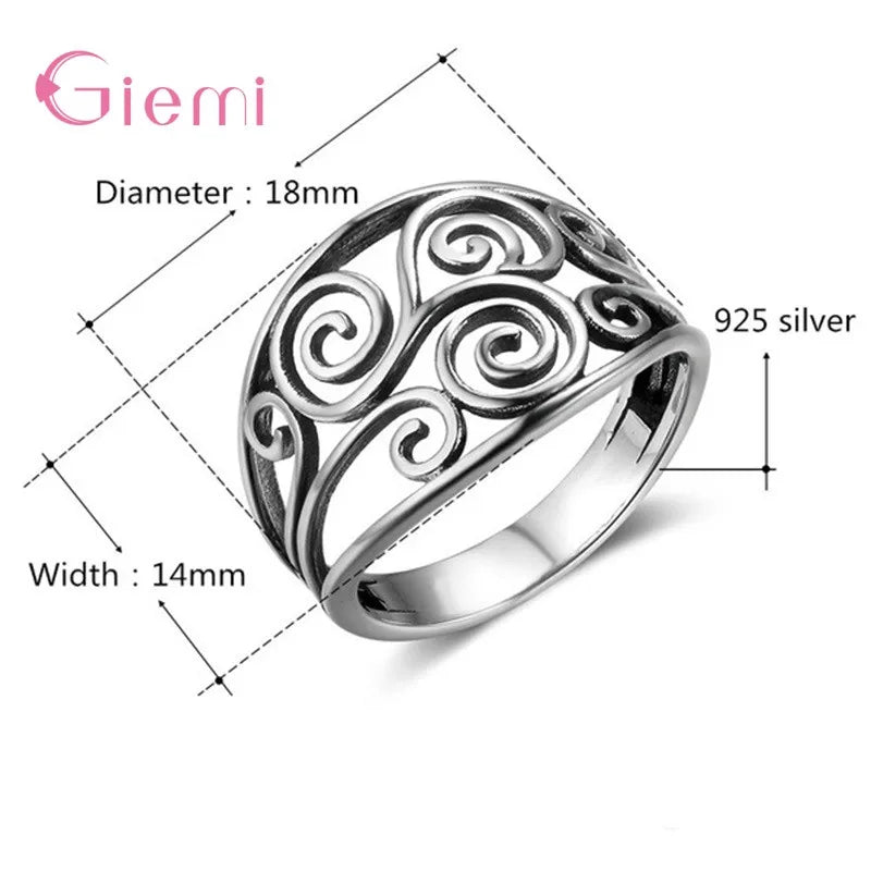 925 Sterling Silver Hollow Flower Ring | AAA Zirconia Wedding & Anniversary Band for Women