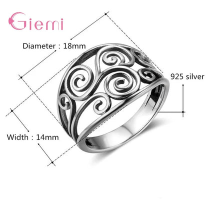 925 Sterling Silver Hollow Flower Ring | AAA Zirconia Wedding & Anniversary Band for Women