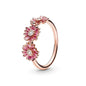 New 925 sterling silver classic rose gold ring, sparkling water droplet crown charm ring, ladies' light luxury exquisite gift