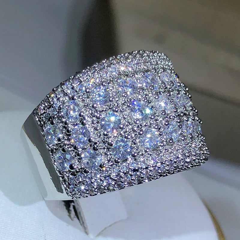 925 Sterling Silver Round Zircon Engagement Ring for Women | Wedding Band | Sizes 5–10 | Gift Box Included