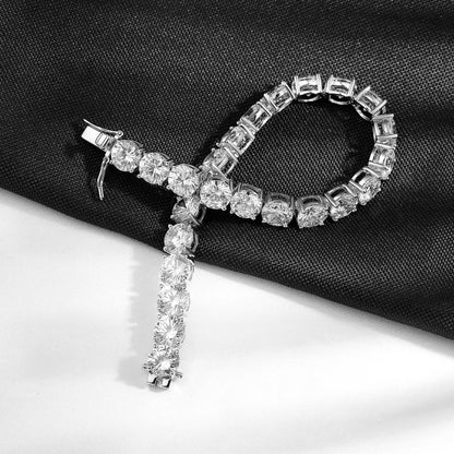 Moissanite Tennis Bracelet - 925 Sterling Silver & 18K White Gold, 3mm to 6.5mm, GRA Certified