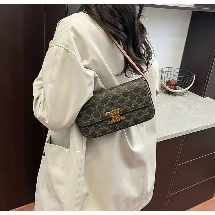 2025 Women’s Soft Leather Small Square Bag — Fashion Underarm/Crossbody, Portable for Daily/Outings