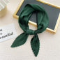 New Floral Print Pleated Silk Scarf Square Neck Scarves Crinkle Hair Bands Scarf Bandana Satin Hijab Head Wraps Neckerchief