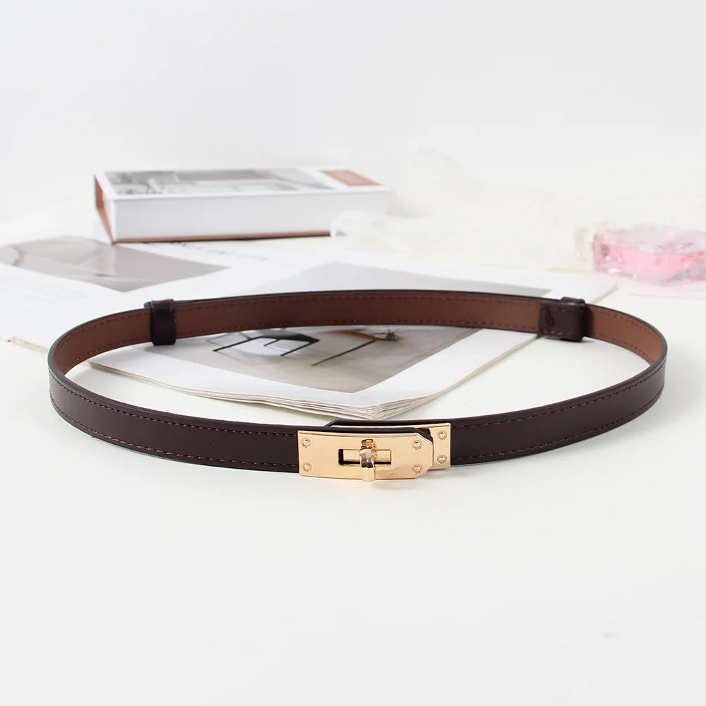 Women's Leather Belt - Suit Jacket & Dress Buckle Strap