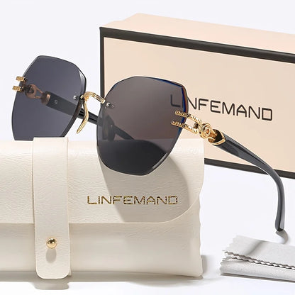 Women's Frameless Fashion Sunglasses - UV400 Geometric Party Style