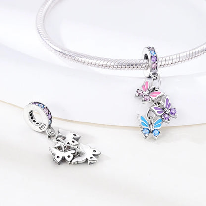 925 Sterling Silver Pink Pendant Charm Bead | Fits Pandora Bracelets & Necklaces | DIY Fine Jewelry