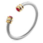 Seven-Color Zircon Bracelet - Titanium Steel European Woven Style Bangle