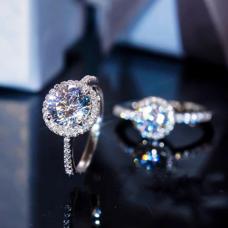 Moissanite Solitaire Ring - 925 Sterling Silver, 0.5ct to 2ct, D Color VVS1, GRA & CMA Certified