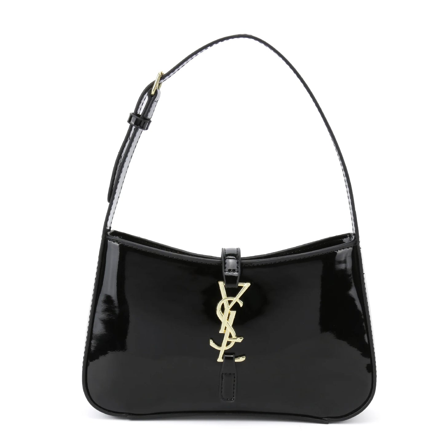 Glossy Leather Underarm Bag, Fashion Shoulder Purse for Women, Versatile Top Handle Tote Chic  Minimalist Crossbody Bag