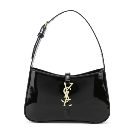 Glossy Leather Underarm Bag, Fashion Shoulder Purse for Women, Versatile Top Handle Tote Chic  Minimalist Crossbody Bag