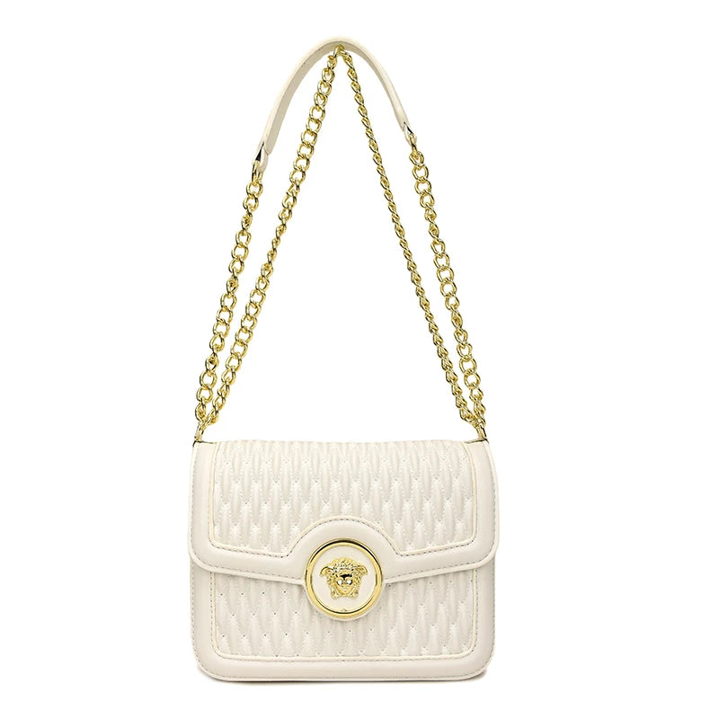 Classic Elegant Leather Handbag For Ladies Shoulder Strap Famous Designer Luxury Brand Collection
