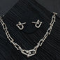 Women's Chain Earrings And Necklace Set, High-End Luxury Fashion Ins Street Gothic Series, Party Wedding Jewelry