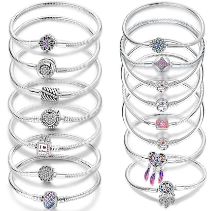 Sterling Silver Purple Dreamcatcher Feather Bracelet - Perfume Bottle Charm