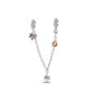 925 Sterling Silver Heart, Infinity & Triple Jewel Safety Chain Charm | Fits Pandora & Most Bracelets