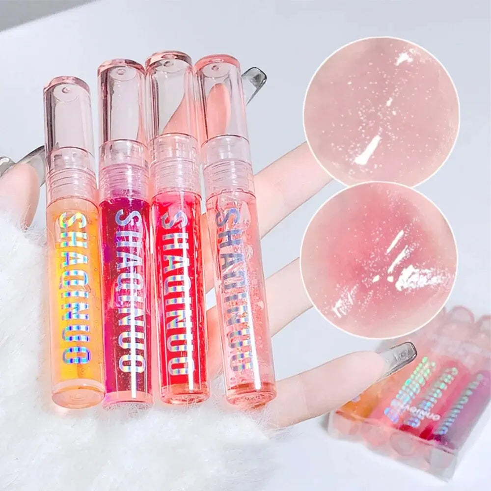 SHAQINUO Water-Gloss Mirror Jelly Lip Gloss — Pearlescent Shimmer | Single & 2-Pack