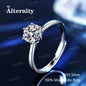 Moissanite Solitaire Ring - 925 Sterling Silver, 0.5ct to 2ct, D Color VVS1, GRA & CMA Certified