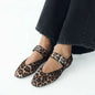 Women's Leopard Print Leather Flat Sandals - Designer Summer Shoes