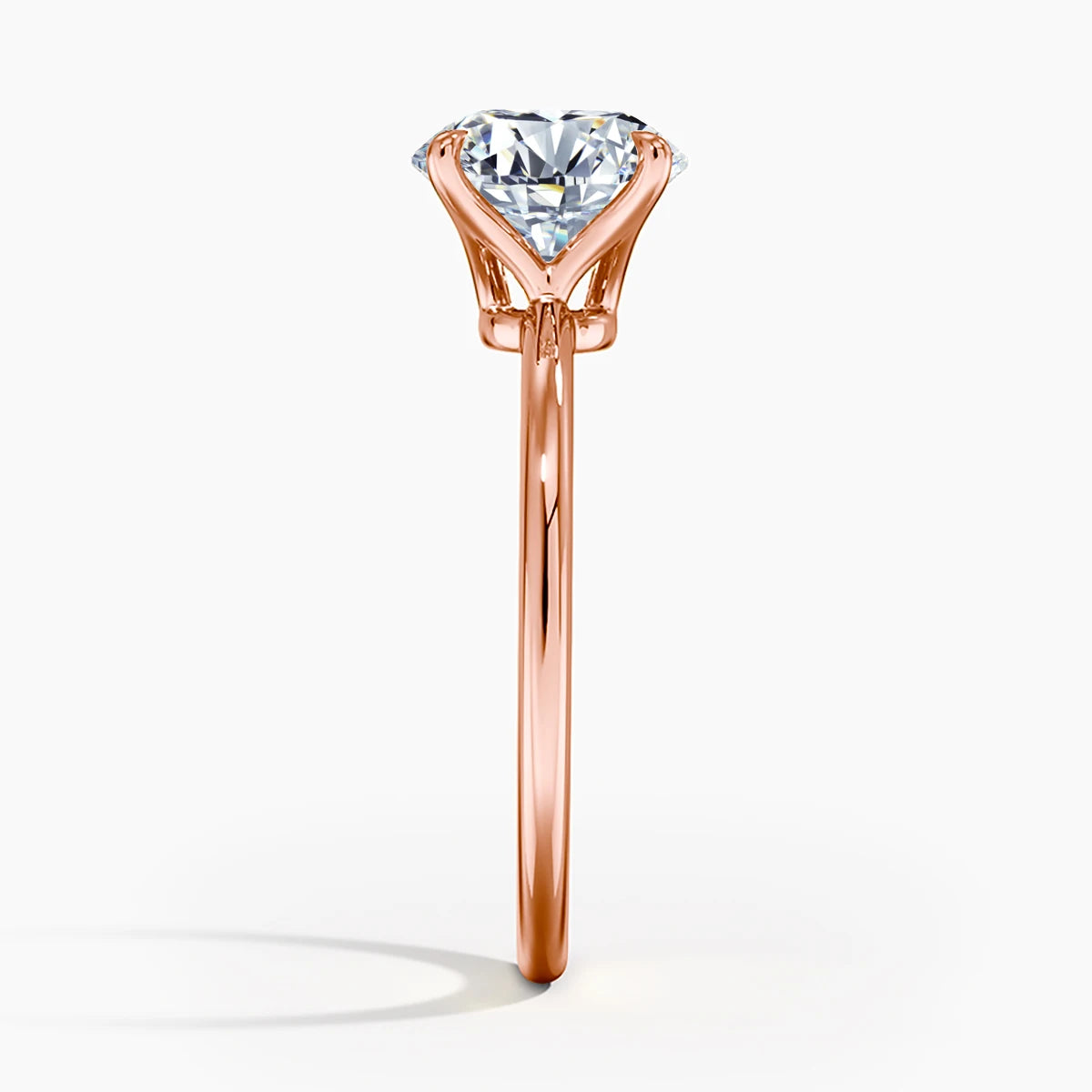 Solitaire Ring - 925 Sterling Silver Rose Gold, Moissanite or Zirconia, 1ct 2ct 3ct 5ct