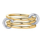 Trendy 4-Piece Stackable Ring Set - Two-Tone 18K Gold Plated Zircon Rings