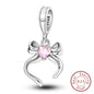 925 Sterling Silver Pink Pendant Charm Bead | Fits Pandora Bracelets & Necklaces | DIY Fine Jewelry