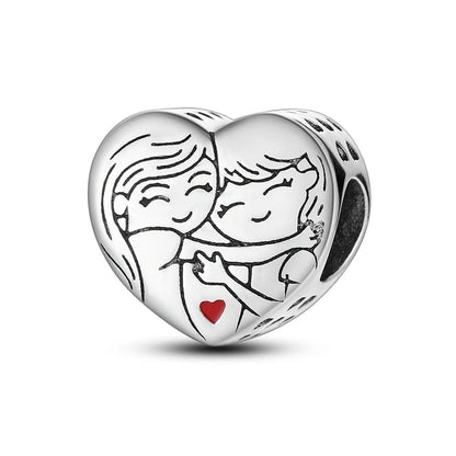 925 Sterling Silver Tree of Life, Peach Heart & Sweet Love Charm Bead | Fits Bracelets & Necklaces
