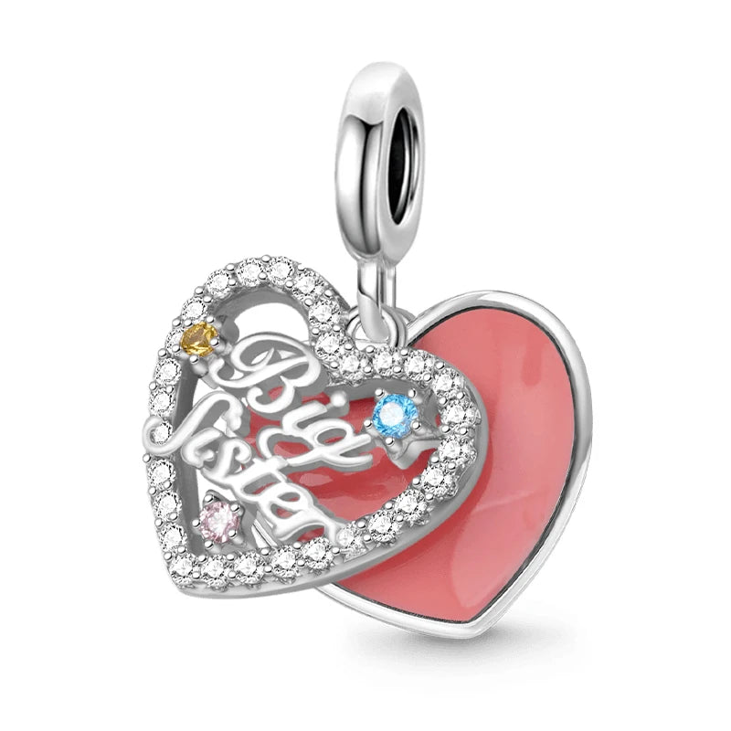Sterling Silver Sunflower Best Friend Charm Bead - Bracelet Accessory