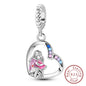 925 Sterling Silver Pink Pendant Charm Bead | Fits Pandora Bracelets & Necklaces | DIY Fine Jewelry