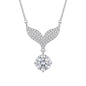 925 Sterling Silver Mermaid Tail Pendant Necklace With Round Moissanite Drop For Women
